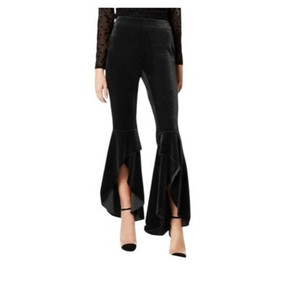 INC Womens Navy Bell-Bottom Flared Pants High-Rise With Side Zipper Size 16